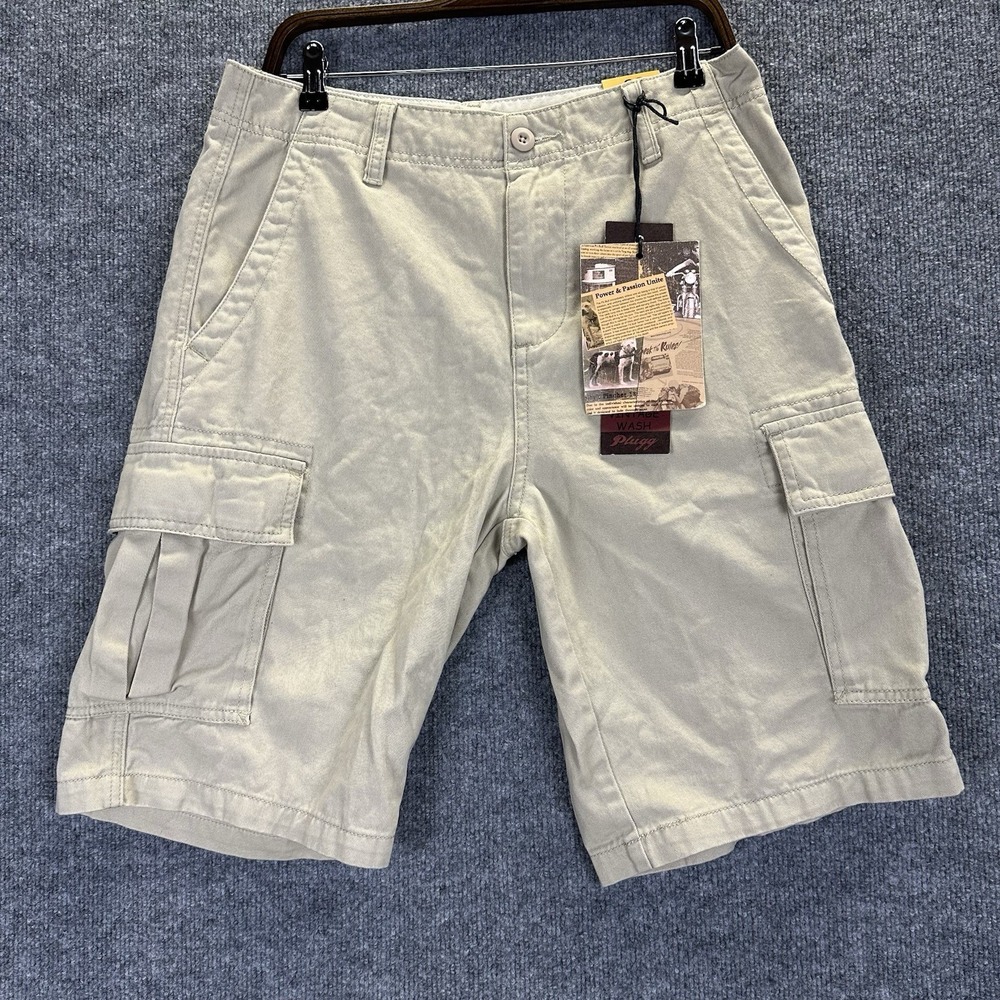 NWT Plugg Cargo Shorts Men's Size 30 Beige/Wheat Cotton